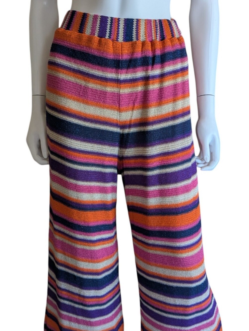 Trina Turk Multi-Color Striped Knit Top with Beige Lining - Picture 7 of 12